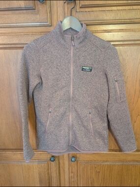 L.L. Bean Heathered Light Purple Full-Zip Fleece Jacket